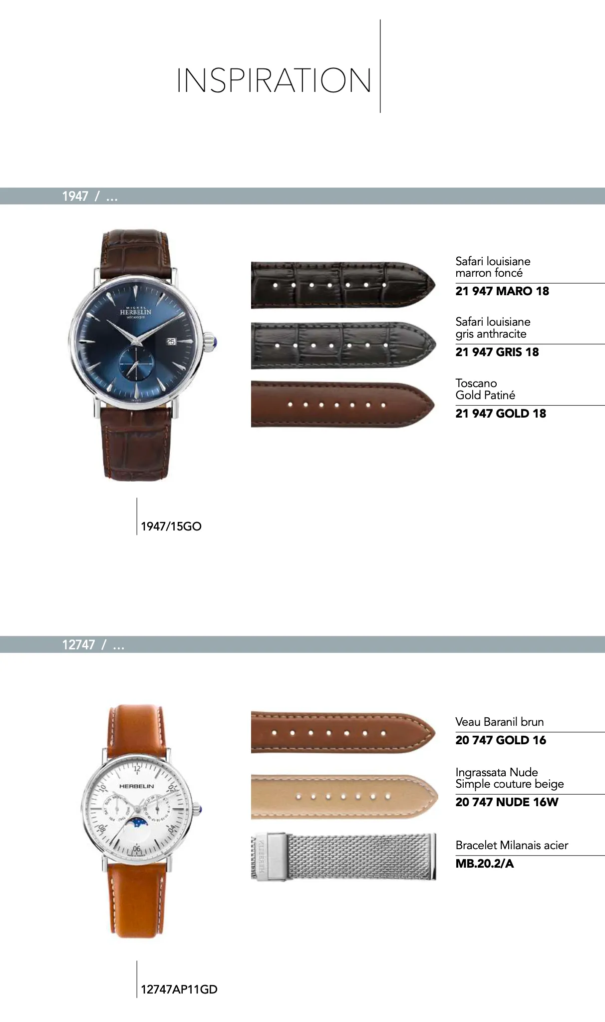 Recharge Bracelet en cuir *Inspiration* série 1947/…12747/....