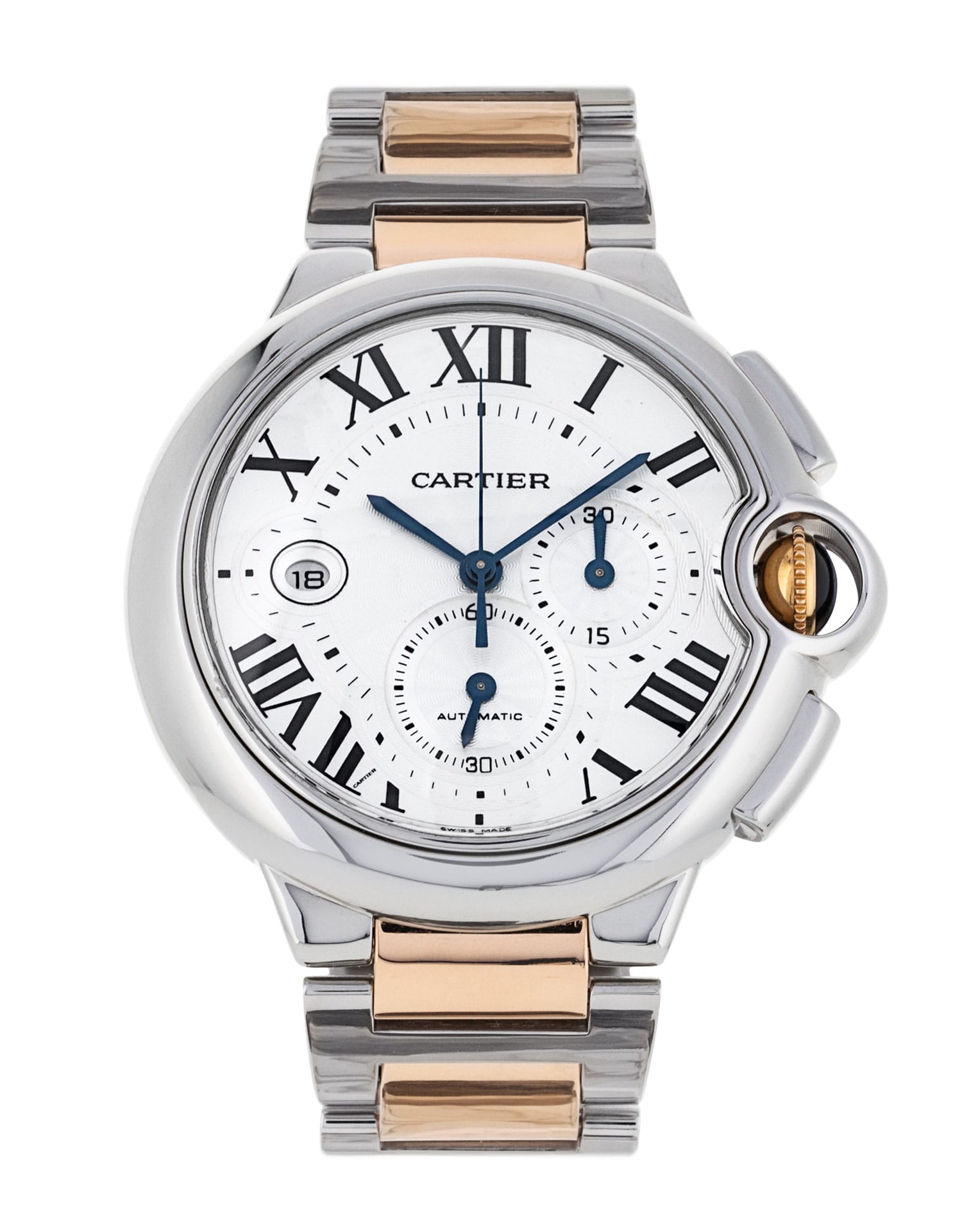 Cartier Ballon Bleu - cadran Argent et un bracelet e Métal