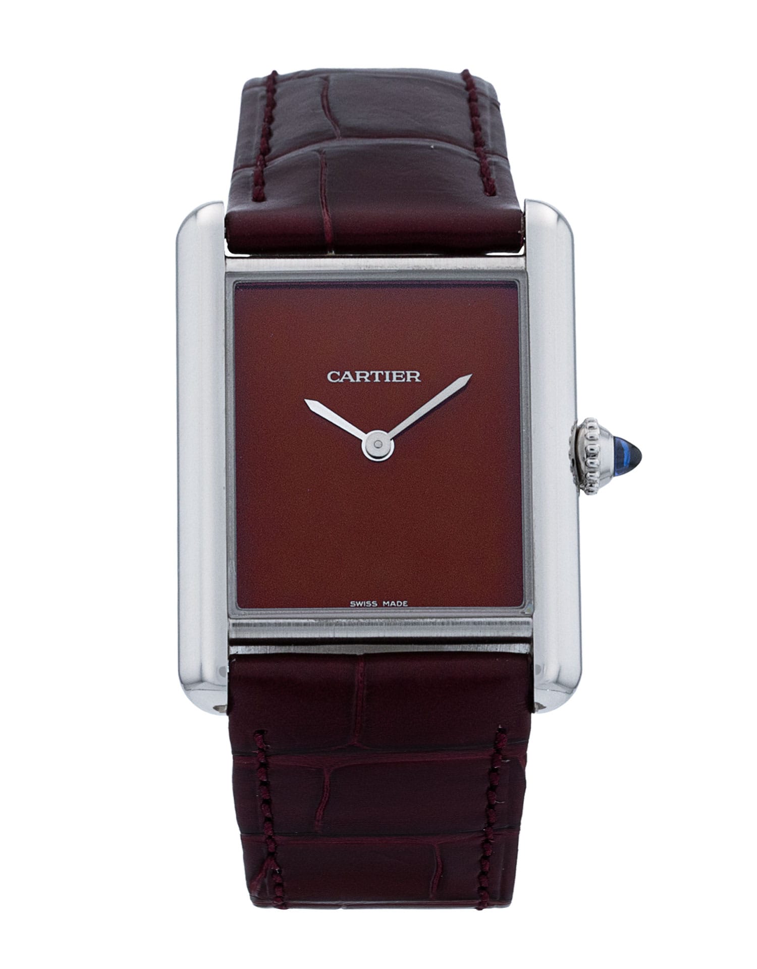 Cartier Must WSTA0054 - cadran Rouge et un bracelet en Cuir