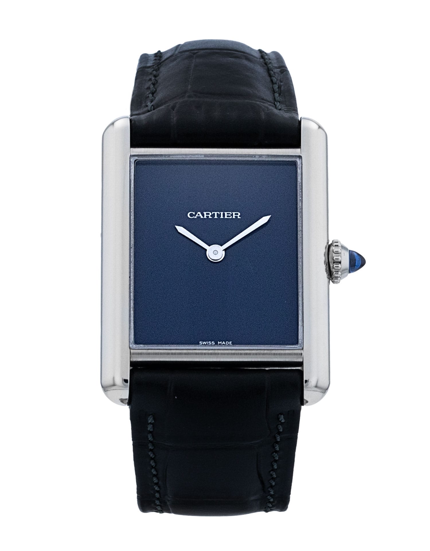 Cartier Must WSTA0055 - cadran Bleu et un bracelet en Cuir
