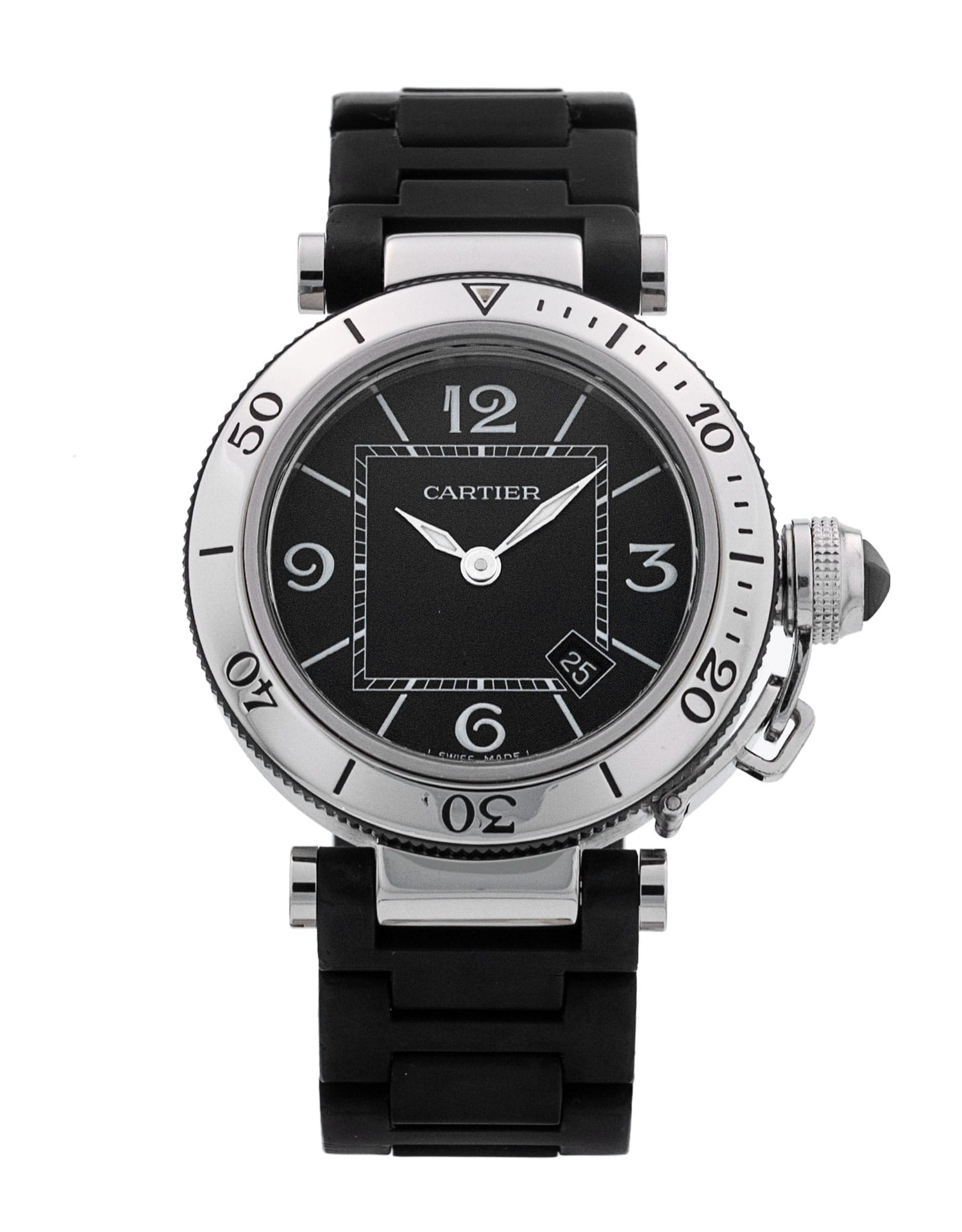 Cartier Pasha - cadran Trimestre noir arabe