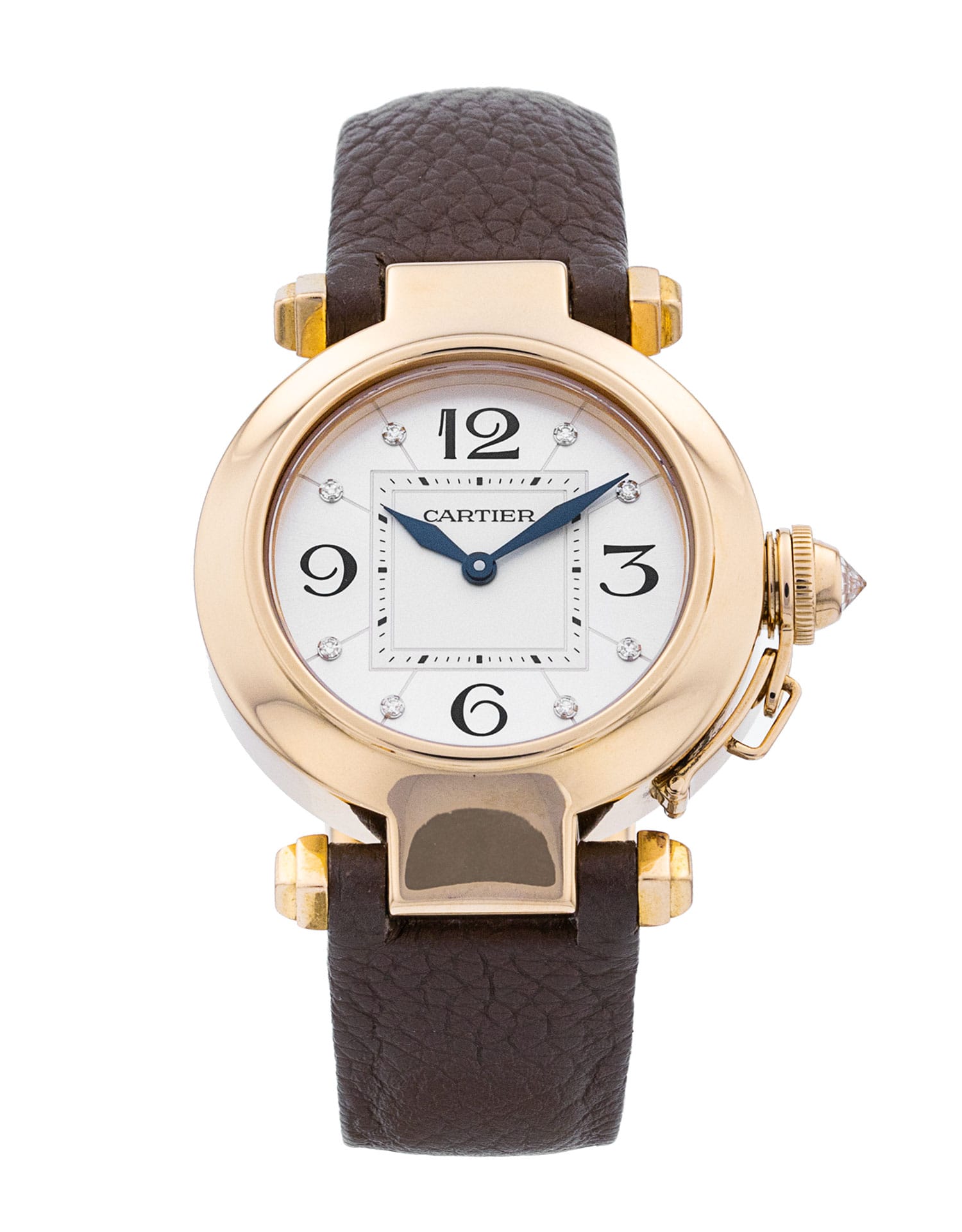 Cartier Pasha - cadran Argent quartier arabe diamant