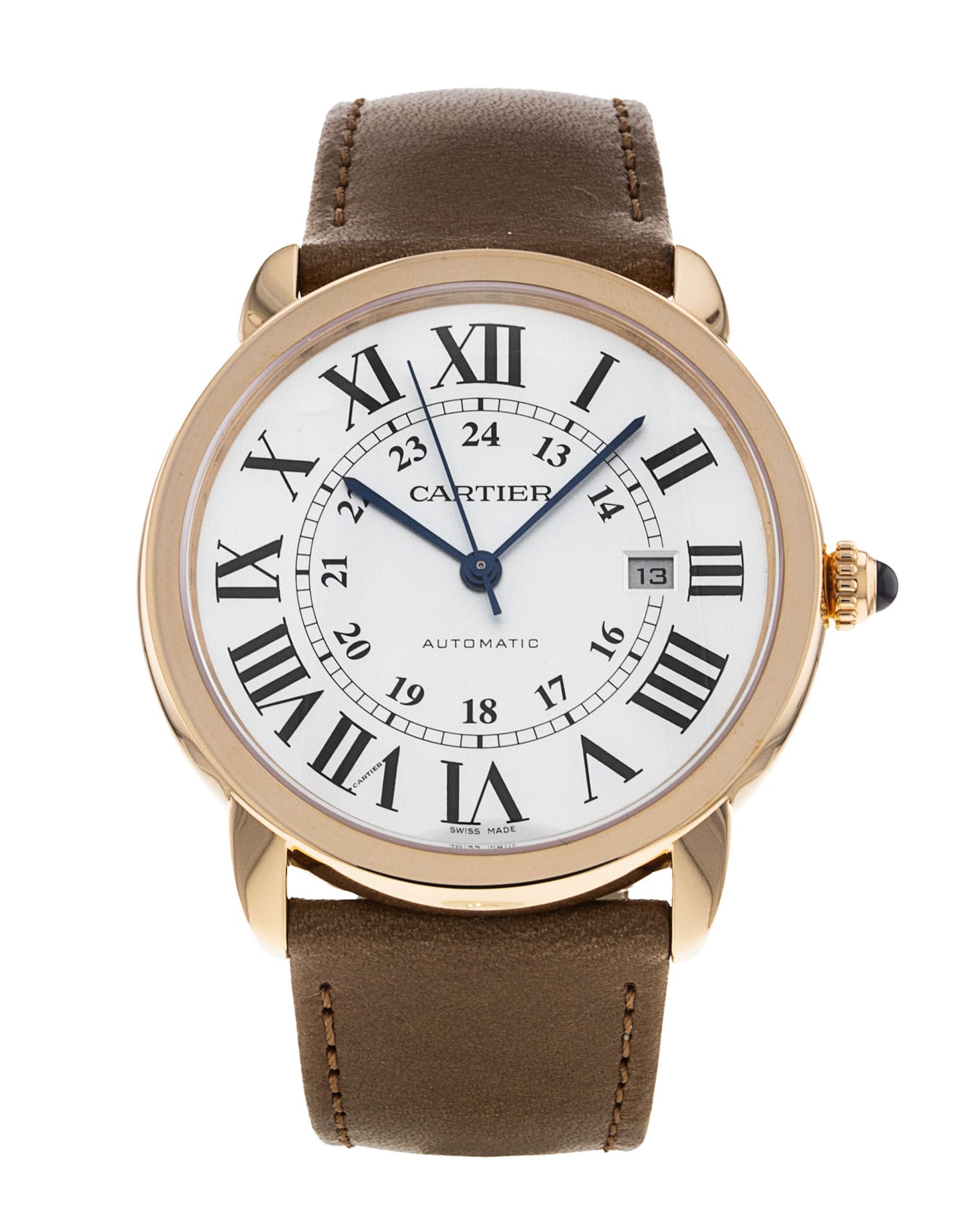 Cartier Ronde Solo - cadran Argent à chiffres romains