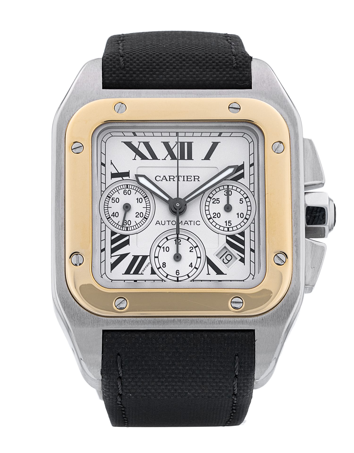 Cartier Santos 100 - cadran Argent à chiffres romains