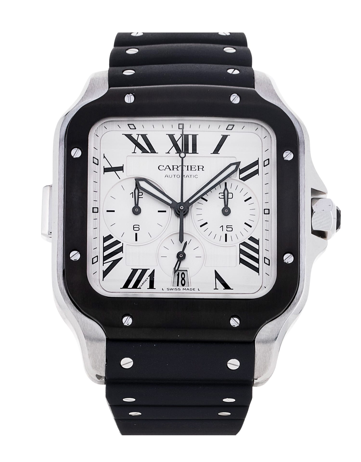 Cartier Santos De Cartier - cadran Argent à chiffres romains