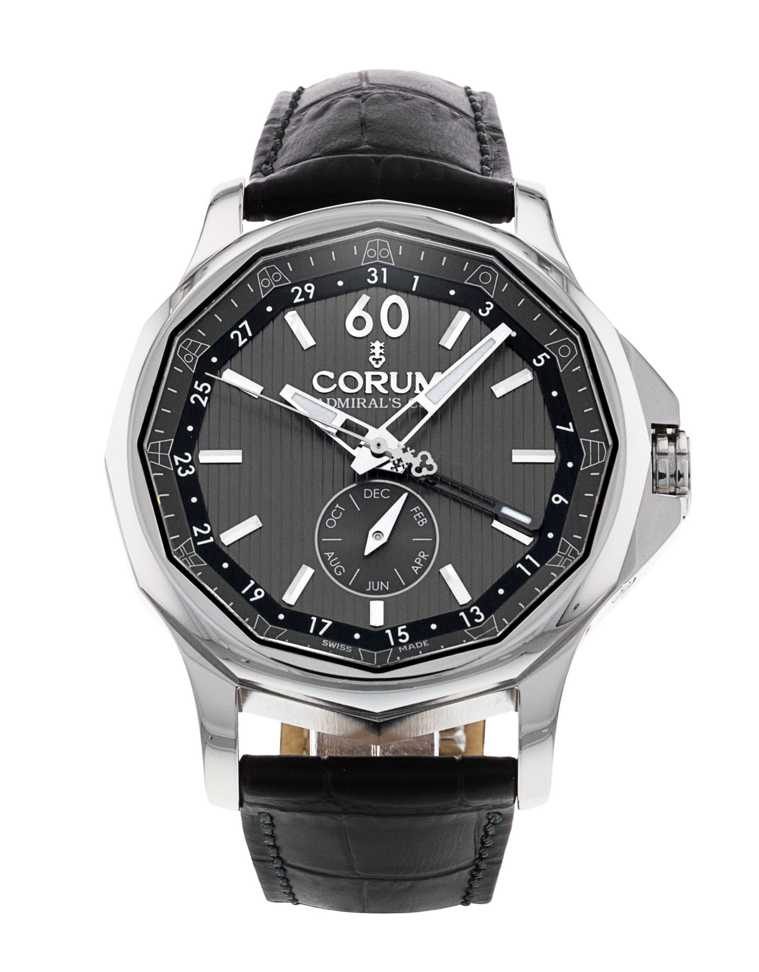 Corum Admirals Cup - cadran Gris foncé et un bracelet e Cuir