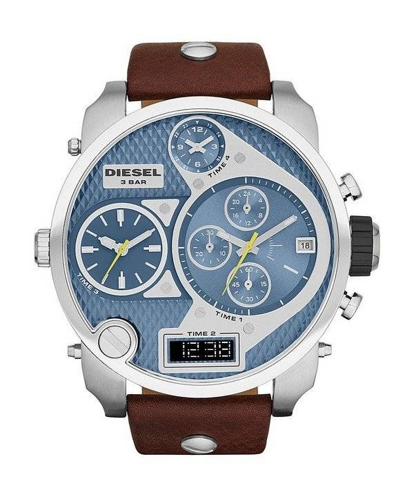 Montre diesel M. Papa chronographe cadran bleu DZ7322 masculin
