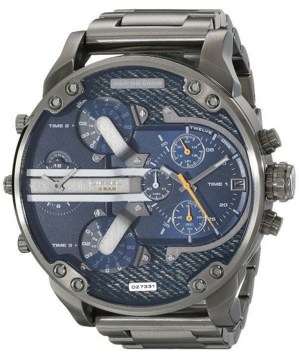 Diesel M. Daddy 2.0 cadran bleu noir DZ7331 Ion-plaqué montre homme
