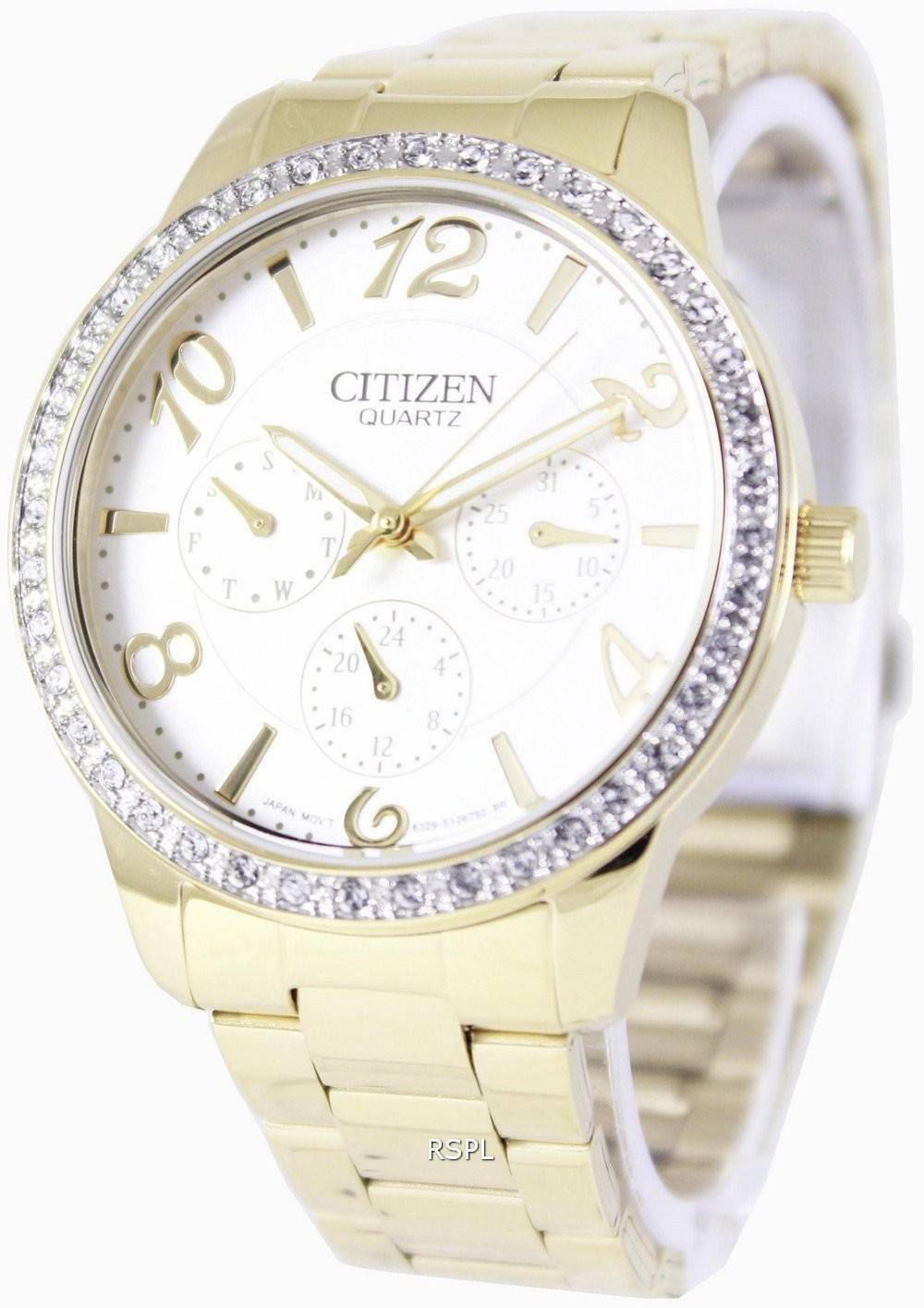Citizen Quartz Cristaux Swarovski Montre ED8122-59A femmes