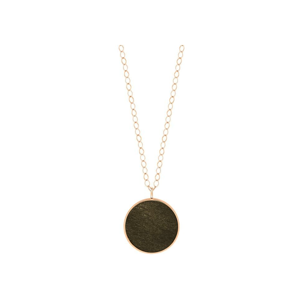 Achat Collier Ginette NY EVER DISC en or rose et obsidiennes