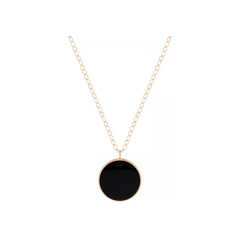 Achat Collier Ginette NY JUMBO EVER DISC en or rose et onyx noir