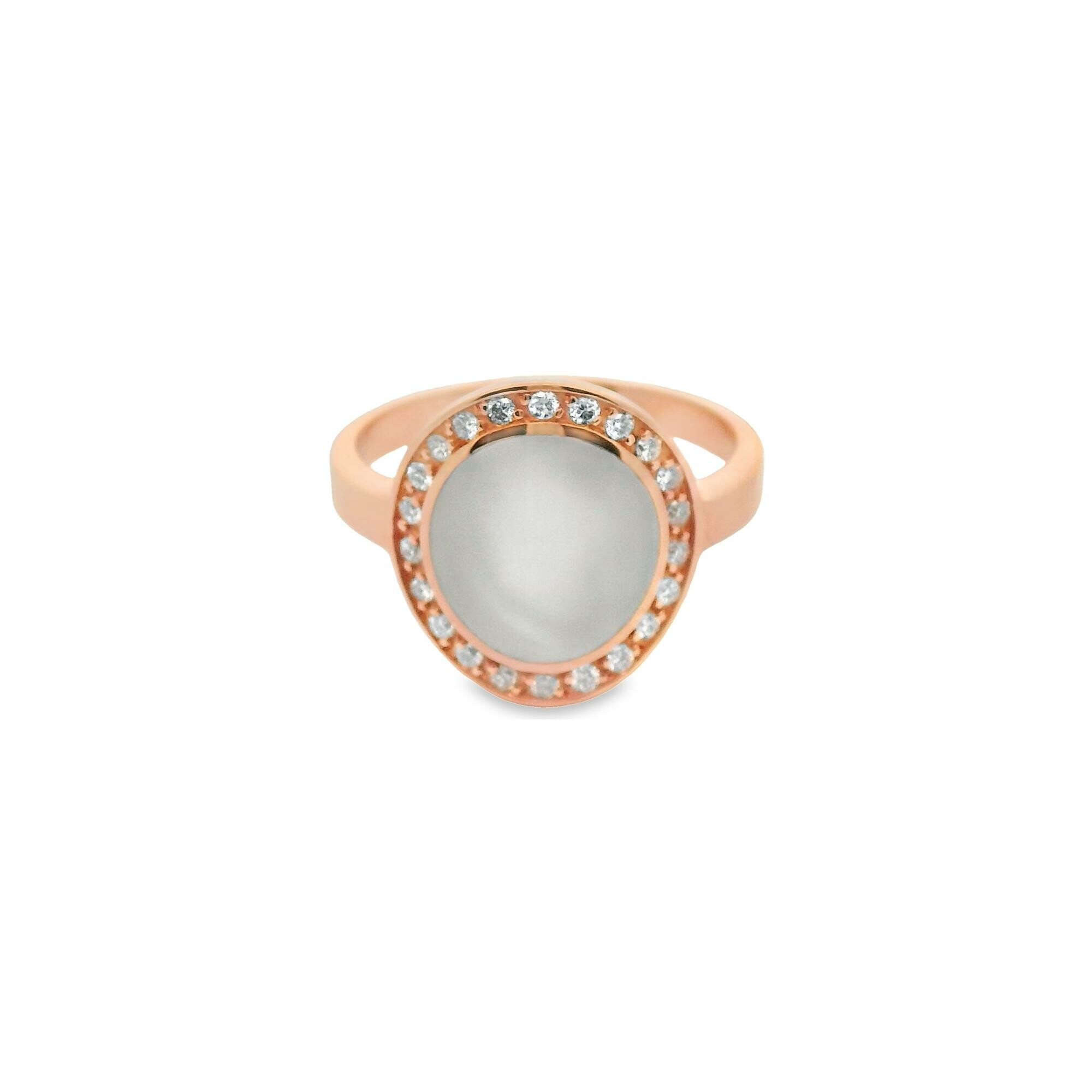 Achat Bague Clozeau en or rose, résine et diamants