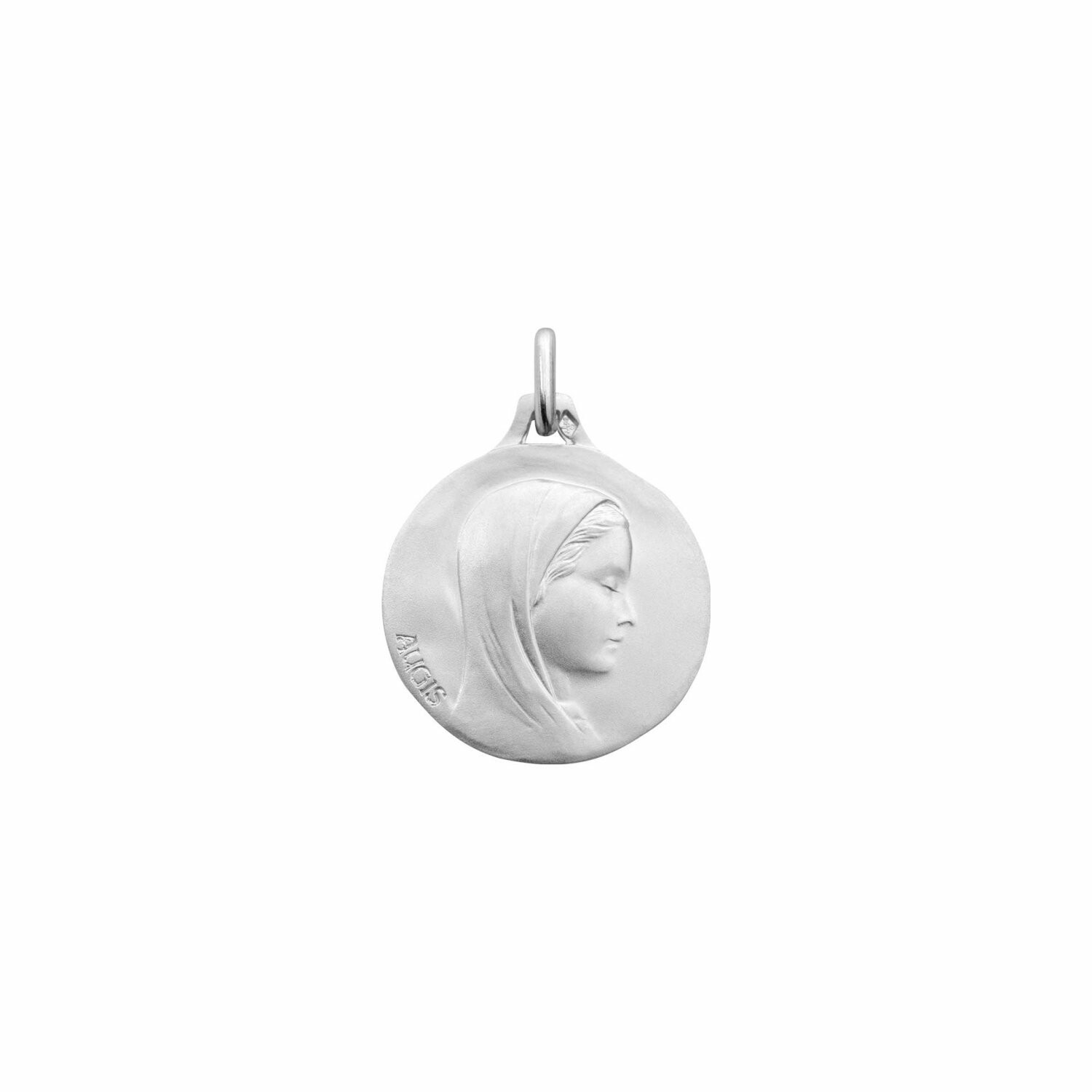 Achat Médaille Augis Vierge profil droit en or blanc, 18mm