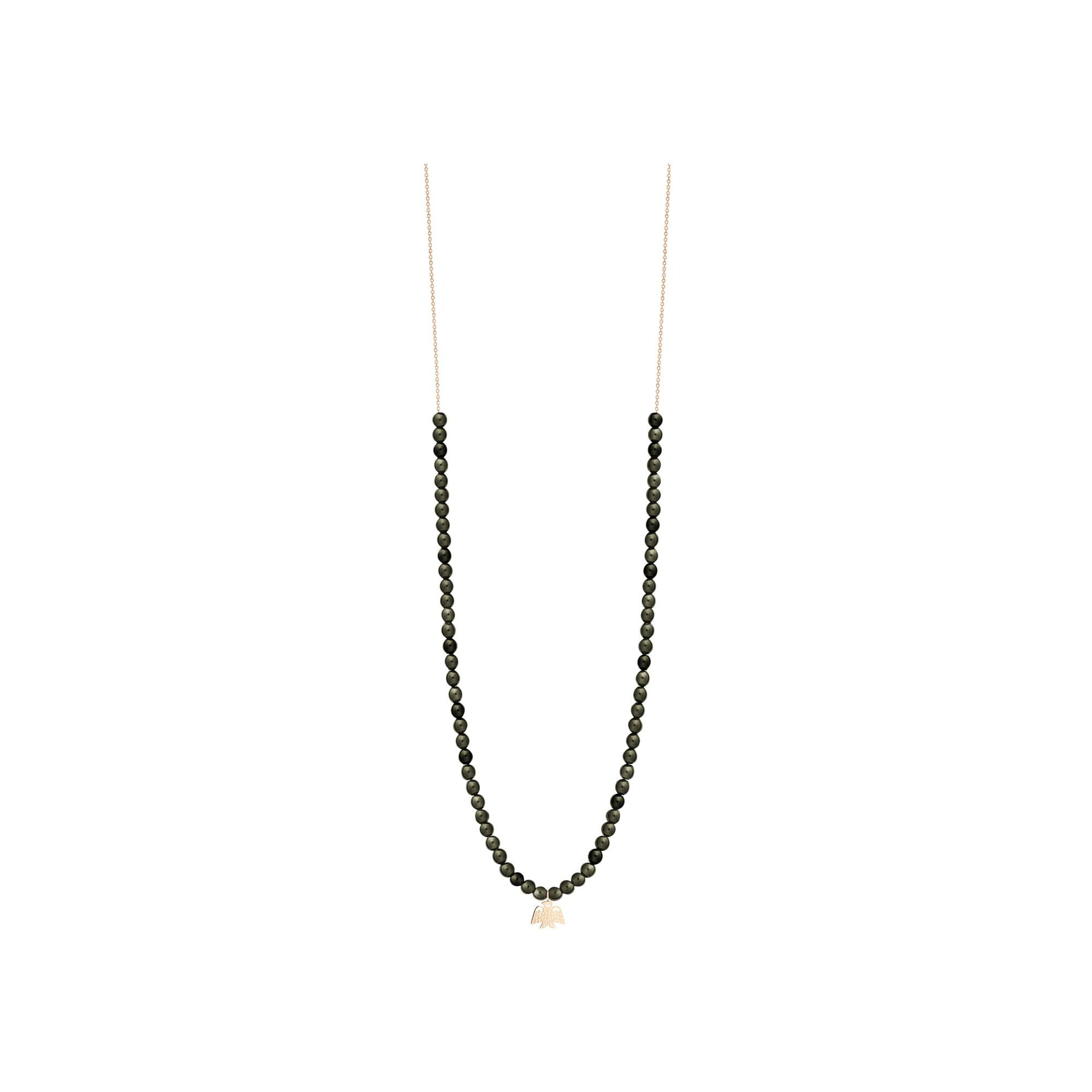 Achat Collier GINETTE NY GEORGIA en or rose et obsidiennes