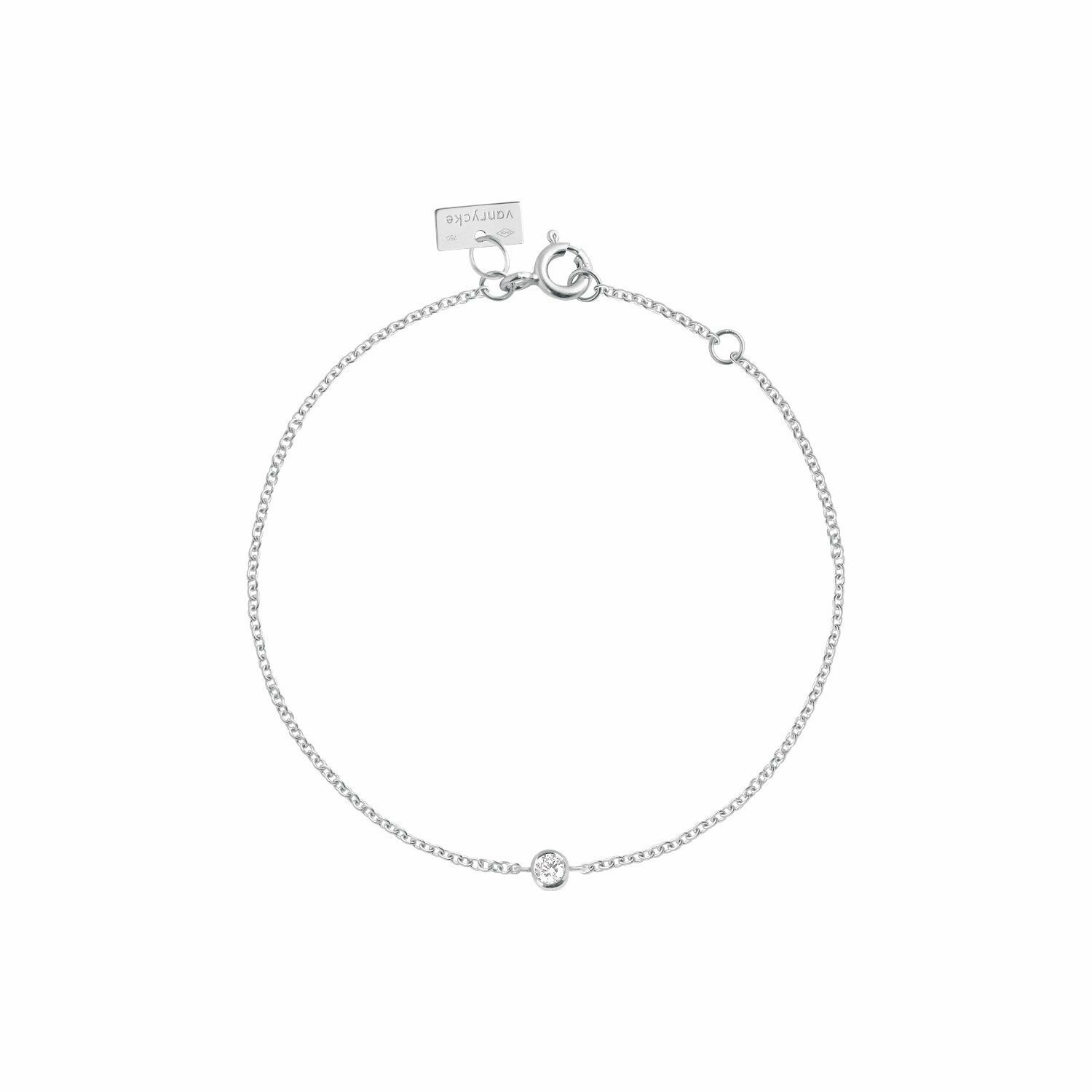 Bracelet Vanrycke One en or blanc et 1 diamant