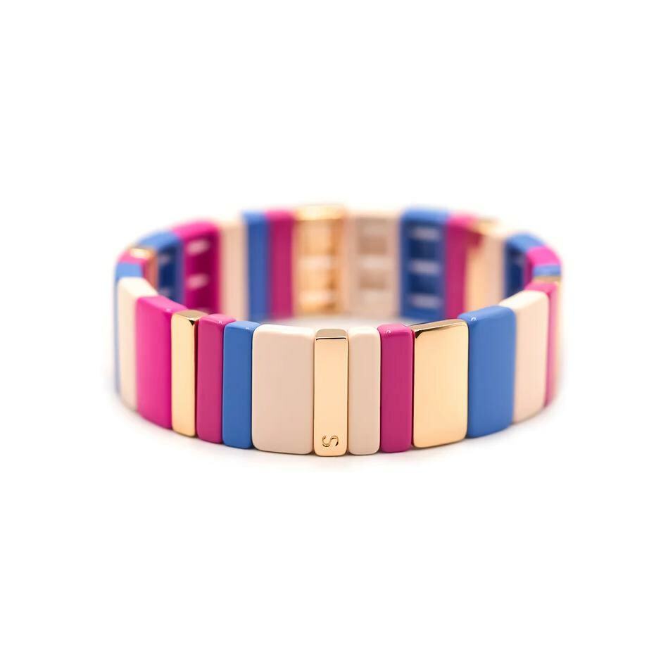 Bracelet Simone à Bordeaux Hubba en métal émaillé multicolore M