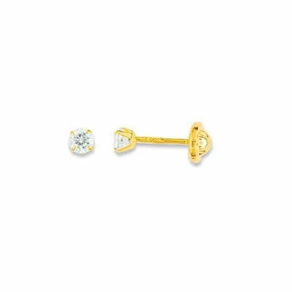 Achat Boucles d'oreilles à vis en or jaune et oxyde de zirconium
