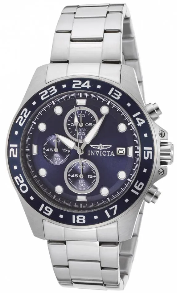 Invicta Pro Diver chronographe cadran bleu 100M 15205 montre homme