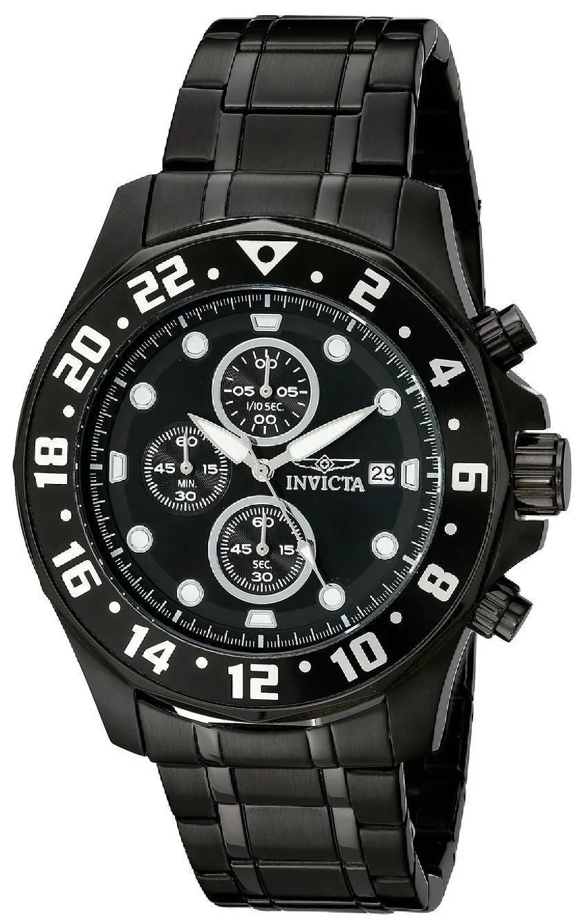 Montre Invicta spécialité chronographe cadran noir IP inox 15945 hommes