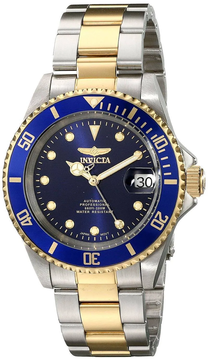 Automatique de Invicta Pro Diver cadran bleu deux ton inox 17045 montre homme