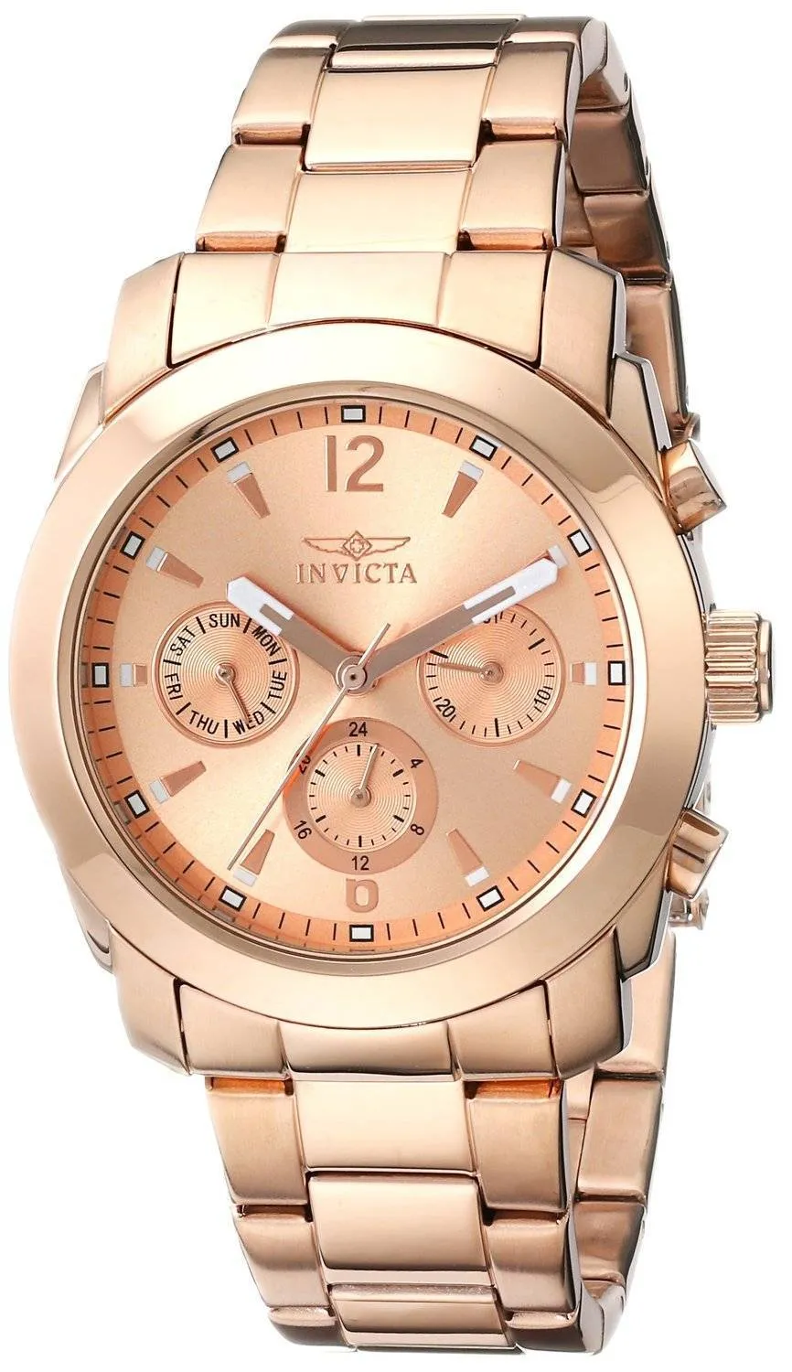 Invicta ange cadran en or Rose or plaqué montre en acier inoxydable 17902 féminin
