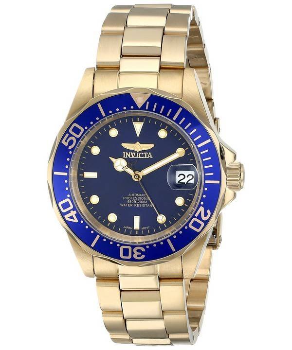Invicta Pro Diver 200M couleur or cadran bleu INV8930/8930 montre homme