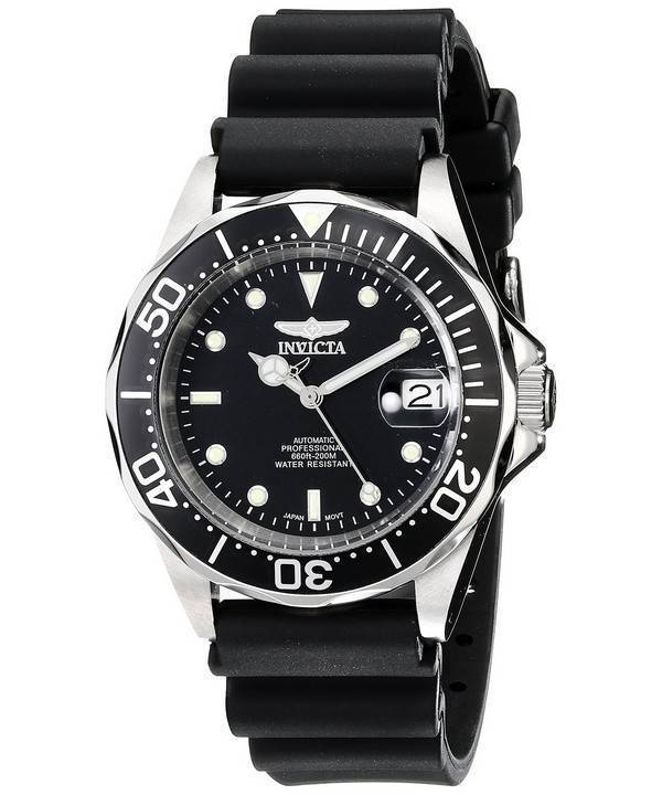 Invicta Pro Diver 200M automatique en caoutchouc noir INV9110/9110 montre homme