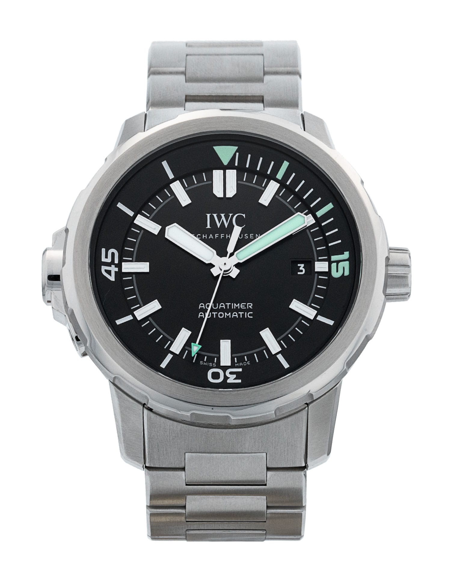 IWC Aquatimer - cadran Baton noire et un bracelet e Métal