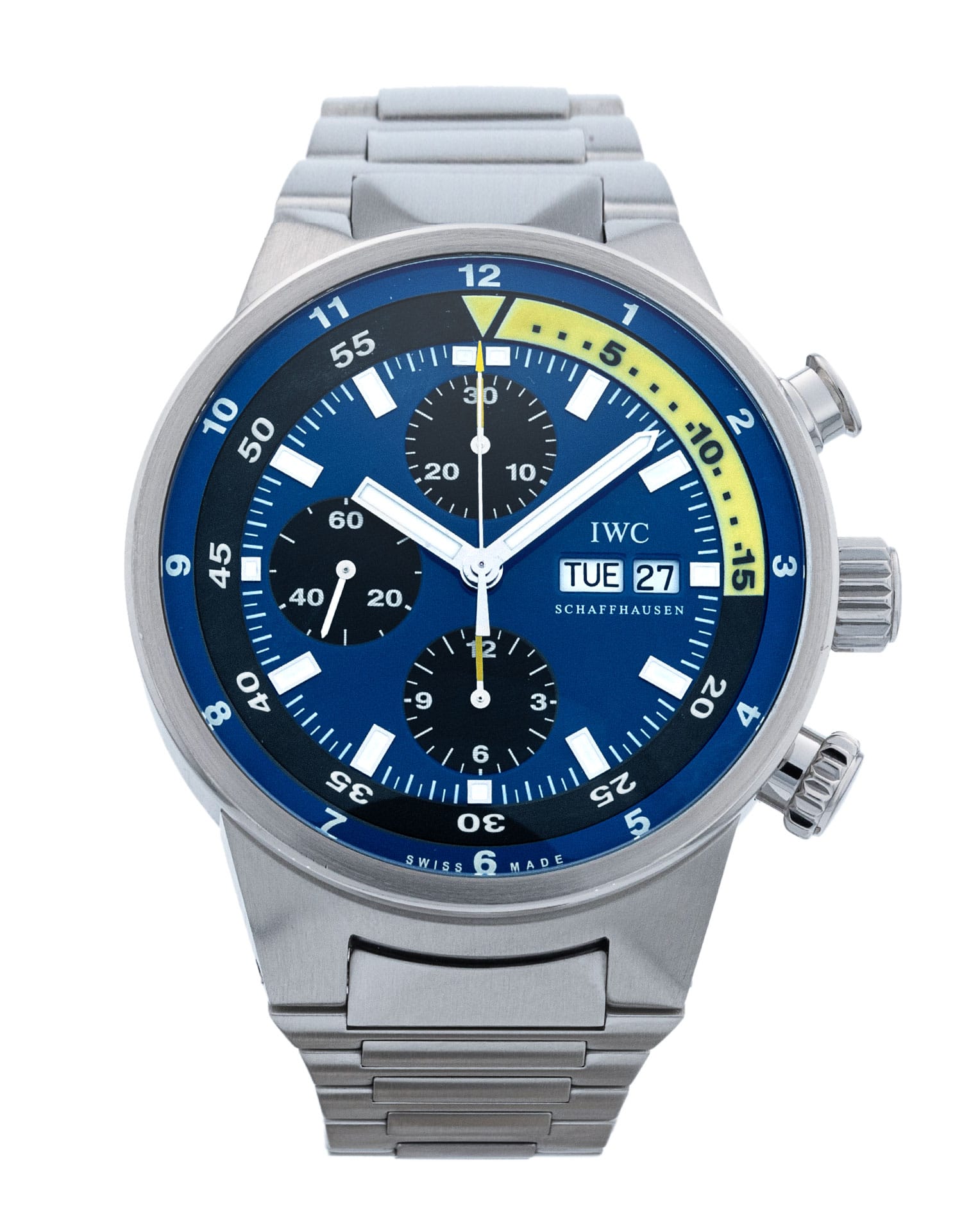 IWC Aquatimer - cadran Baton bleue et un bracelet e Métal