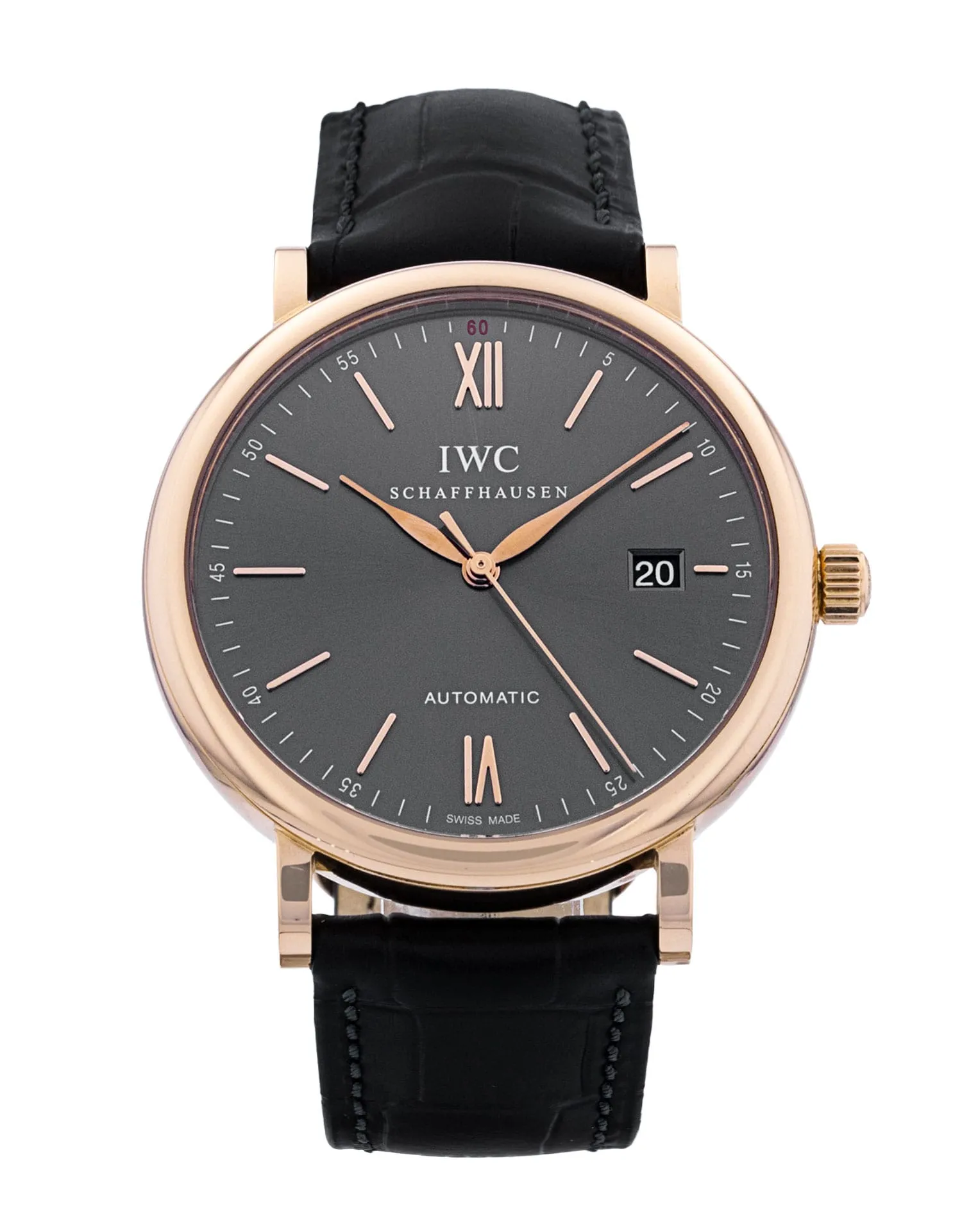 IWC Portofino Automatic - cadran Gris et un bracelet e Cuir