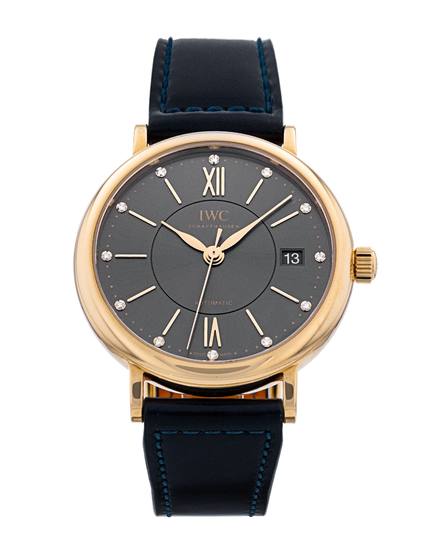 IWC Portofino Automatic - cadran Argent chiffre romains diamant