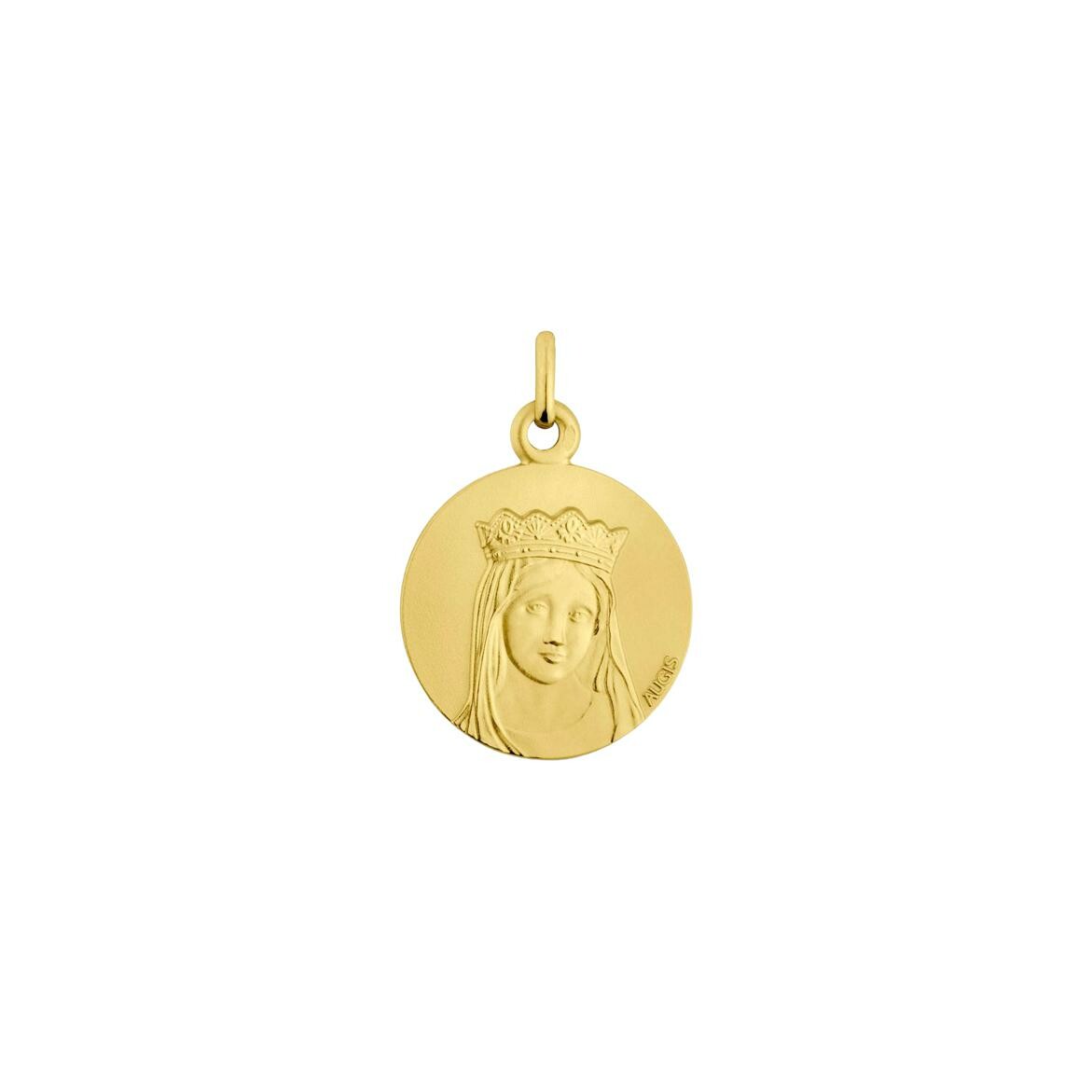 Achat Médaille Augis Vierge couronnée ronde en or jaune, 18mm