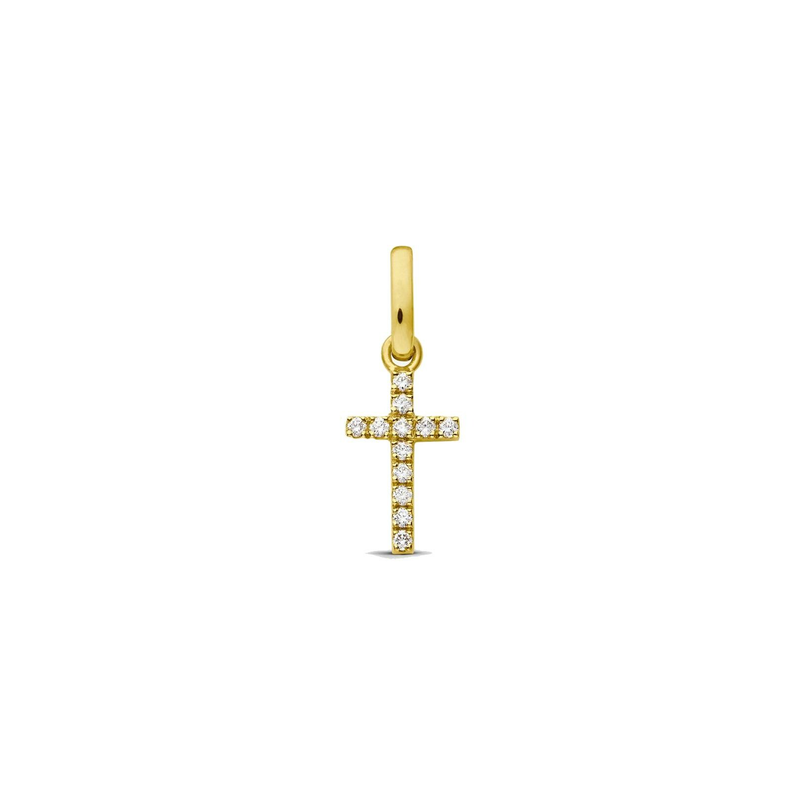 Achat Pendentif Augis Croix pavée  en or jaune et diamants