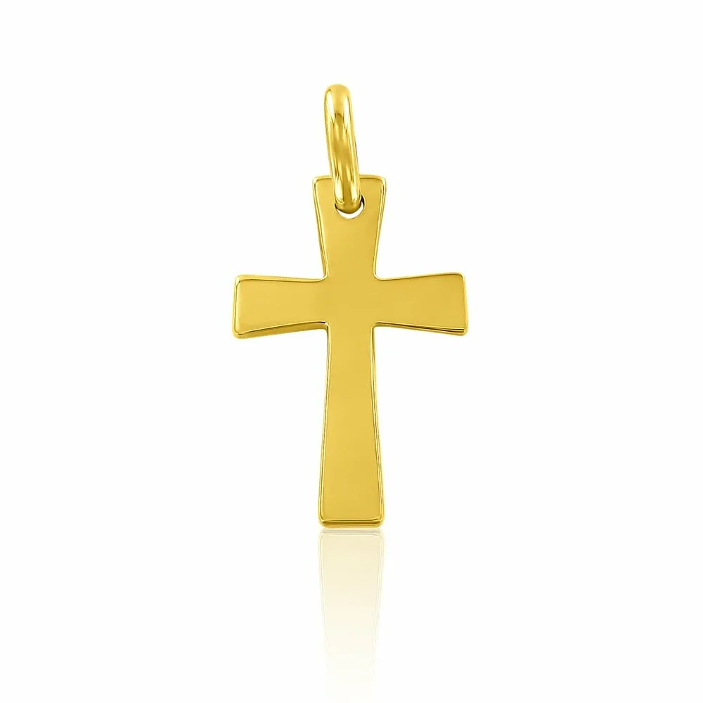 Pendentif Arthus Bertrand Croix Evasée 18 mm or jaune poli