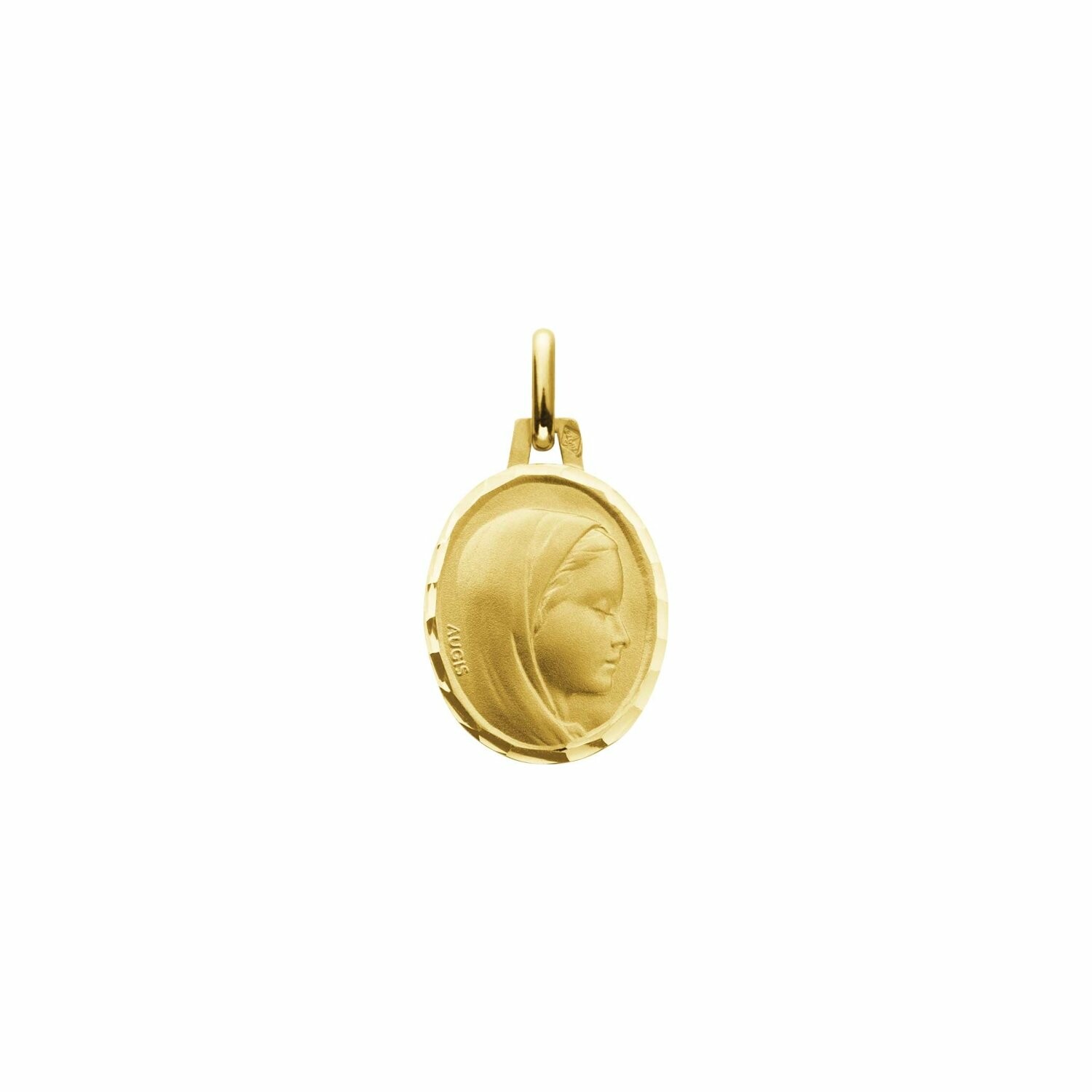 Achat Médaille Augis Vierge profil ovale facetée en or jaune, 16mm