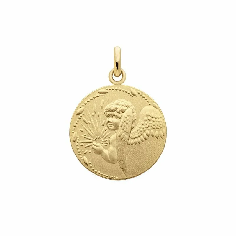 Médaille Arthus Bertrand Ange Lumière 18 mm F.  Mince or jaune sablé