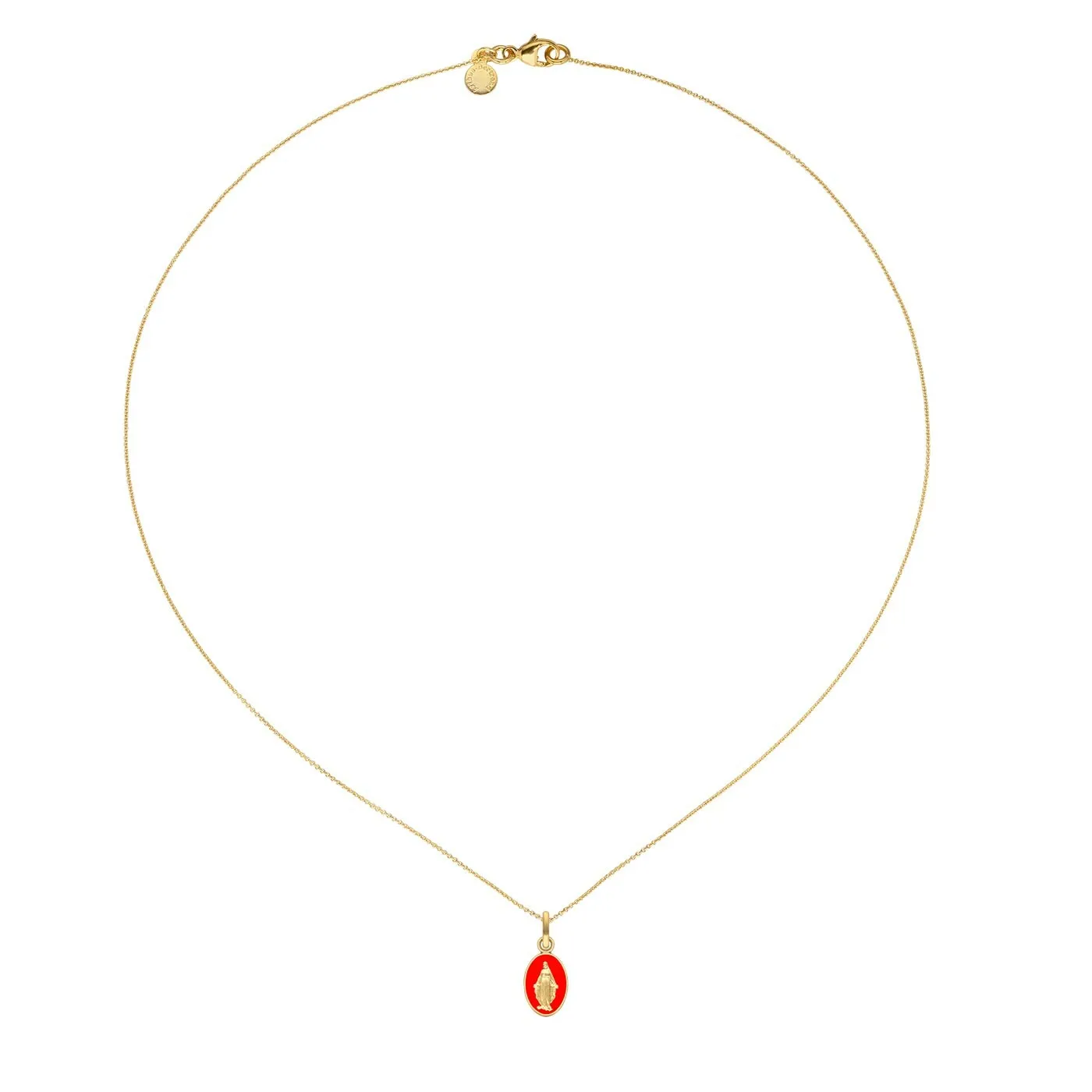 Médaille Arthus Bertrand Vierge Miraculeuse laqué orange or jaune