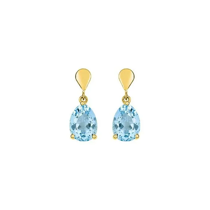 Achat Boucles d'oreilles pendantes en or jaune et topazes