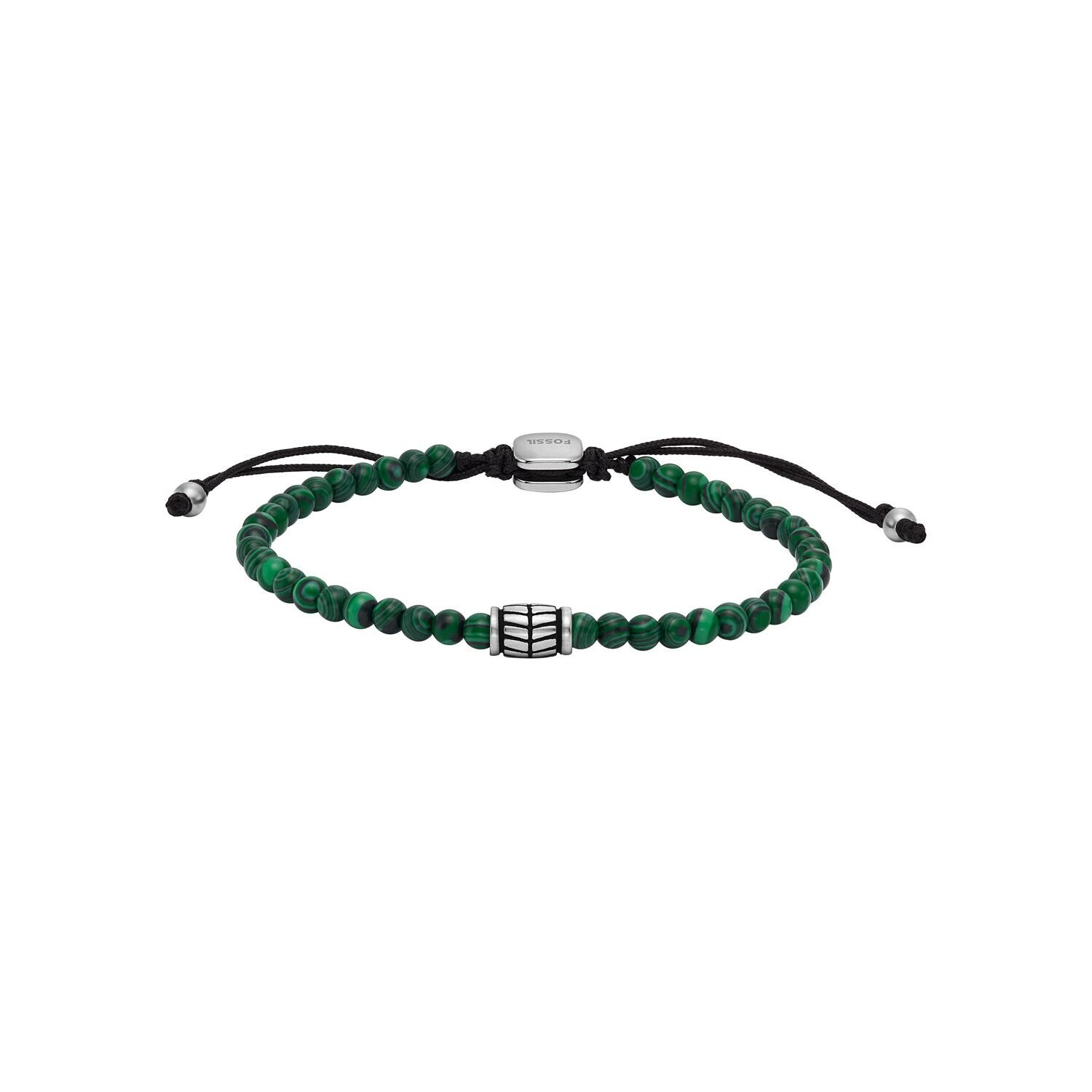 Achat Bracelet FOSSIL Beads en acier et malachite