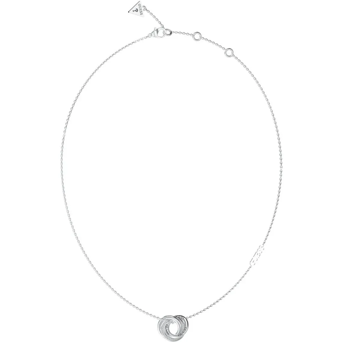 Collier Guess acier argenté - Anneaux entrelacés cristaux