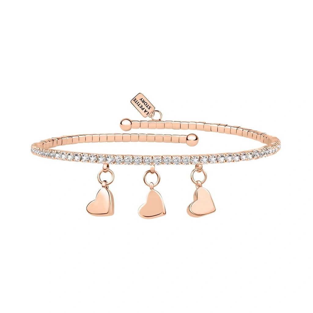 Bracelet La Petite Story en laiton or rose avec cristal transparent LPS05AQC15 pour femme