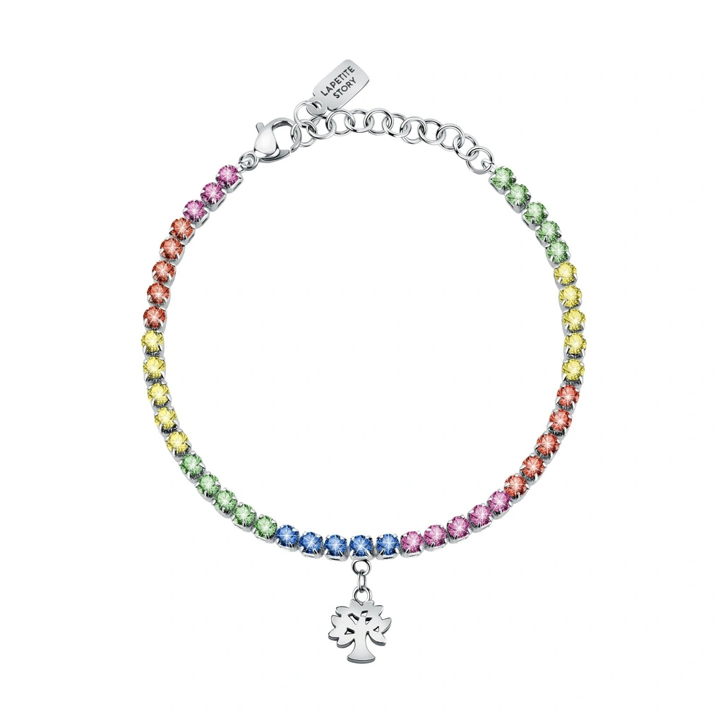 Bracelet en acier La Petite Story avec zircons multicolores LPS05ARR72 pour femme