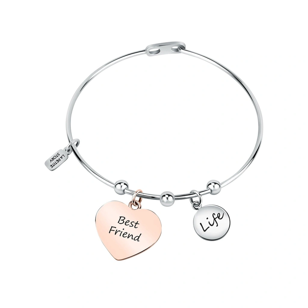 Bracelet en acier La Petite Story avec cœur en or rose LPS05ARR92 pour femme