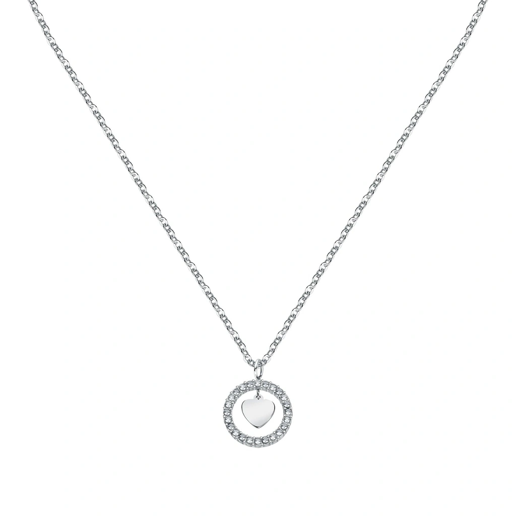 Collier créoles en acier avec cristaux transparents La Petite Story (LPS10ASD17) pour femme