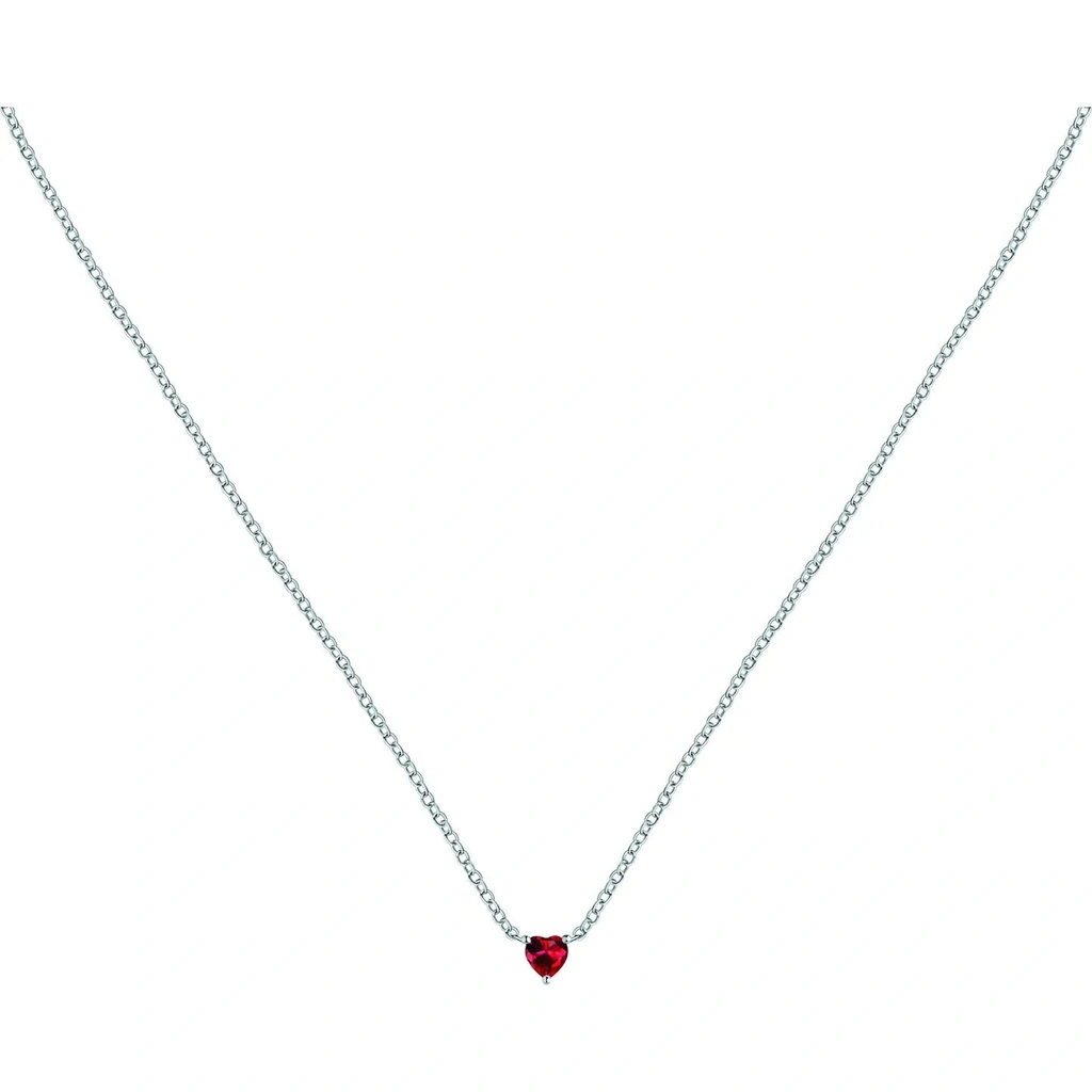 Collier en acier La Petite Story avec zircons cœurs blancs et rouges LPS10AWV30 pour femme