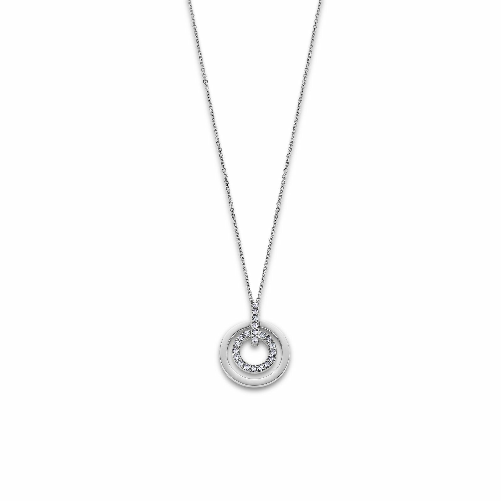 Achat Collier Lotus Style Bliss Double Rond en acier et oxydes de zirconium