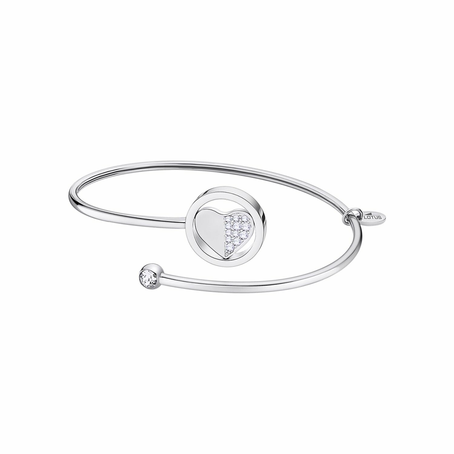 Achat Bracelet Lotus Millennial cœur en acier et oxydes de zirconiums