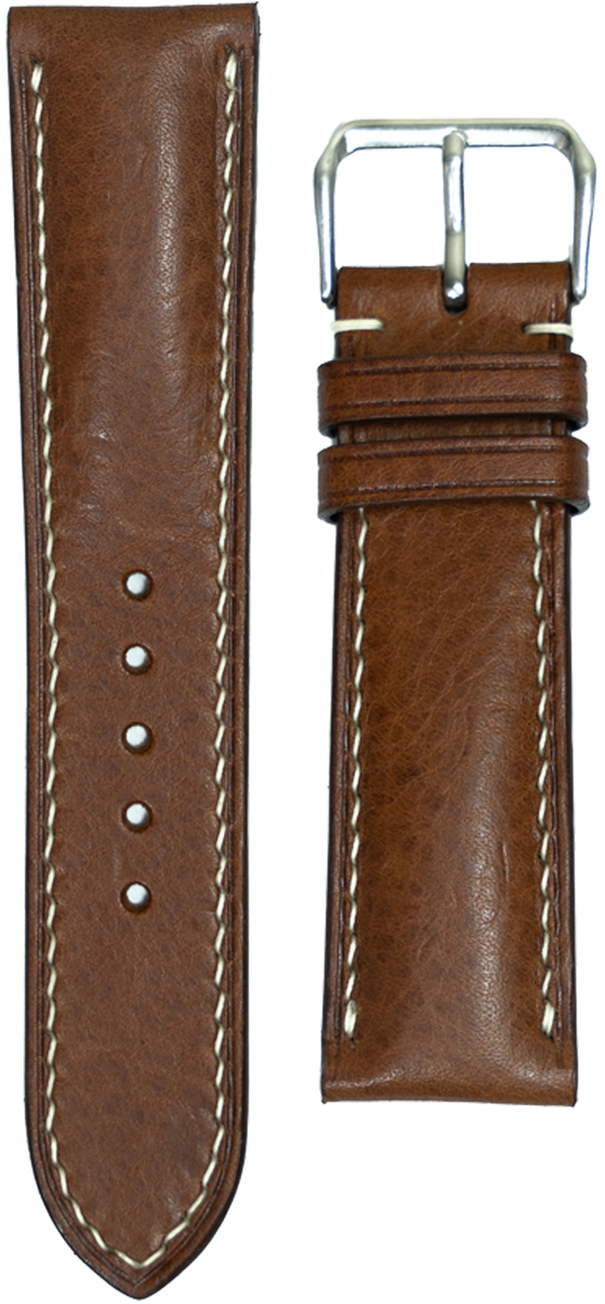 Minerva Box Leather Watch Strap - Brown