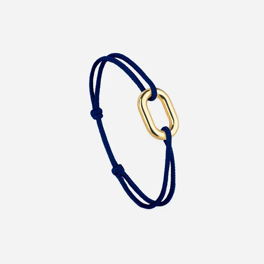 Maillon 16 mm - Plaqué Or - Bleu Marine - Le Vent à la Française