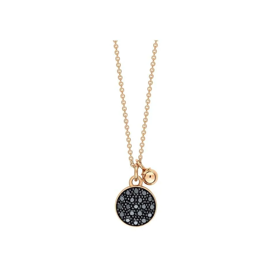 Collier Ginette NY MINI EVER en or rose et diamant noir